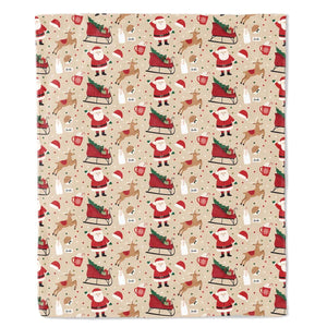 Santa Claus and Elk Sled - A515 - Christmas Premium Blanket