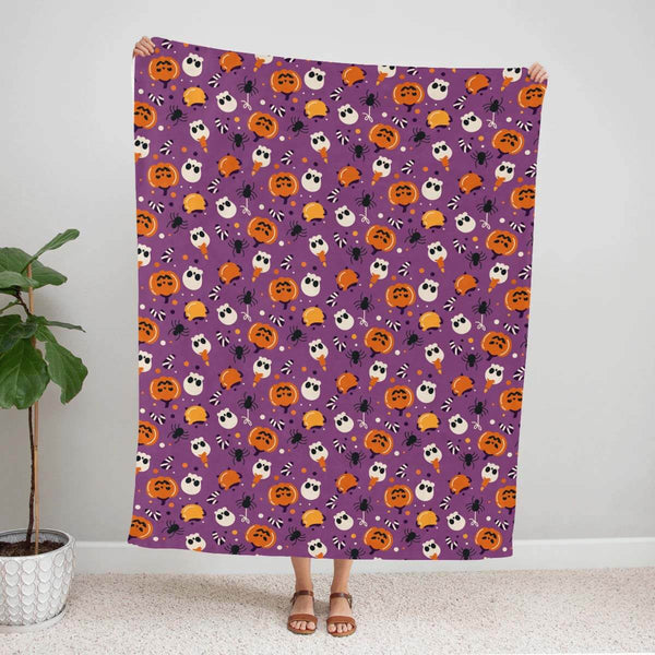 Pumpkin Skull - A517 - Halloween Premium Blanket