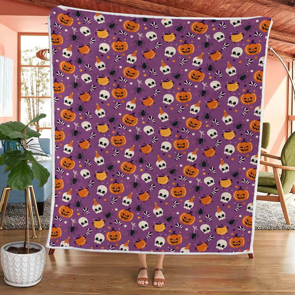 Pumpkin Skull - A517 - Halloween Premium Blanket