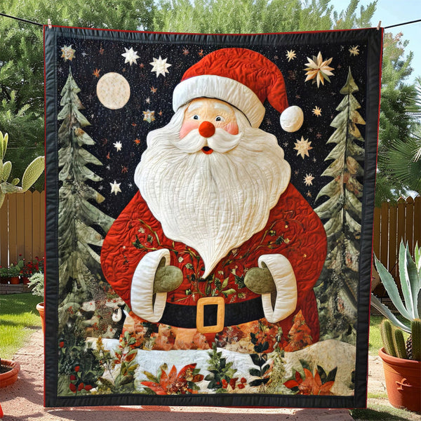 Santa Claus and Night Forest Blanket - D264 - Premium Blanket