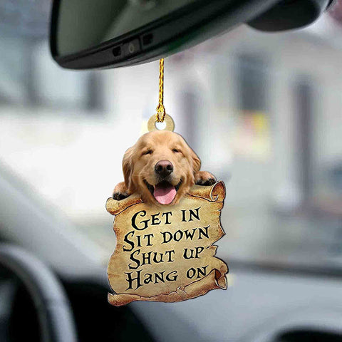 Golden Retriever Get In Ornament GI017