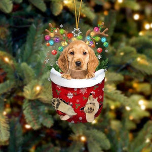 Cocker Spaniel In Snow Pocket Christmas Ornament SP247