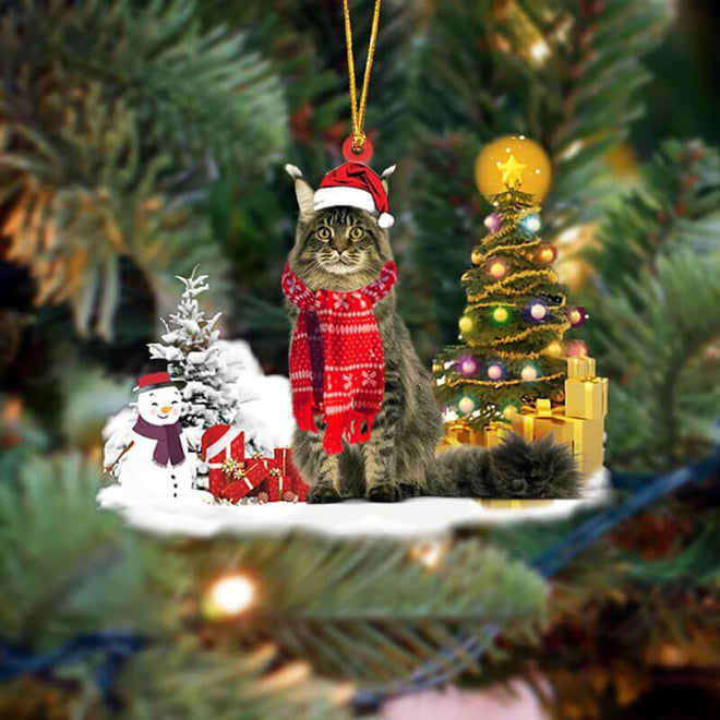 Dog&amp;Cat Snowman Christmas Ornament