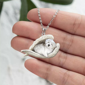 Maltese Sleeping Angel Stainless Steel Necklace SN007